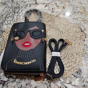 Unique 3D Lady Face PU Leather Satchel Funky Hobo & Crossbody Bags for Women's